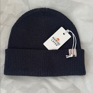 Marine Layer indigo  Knit Beanie UNISEX OS
